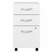 Pemberly Row Set of 2 Mobile File Cabinet & L-Shaped Table Desk in White