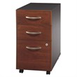 Pemberly Row Set of 2 48W Office Desk & Mobile File Cabinet in Hansen Cherry