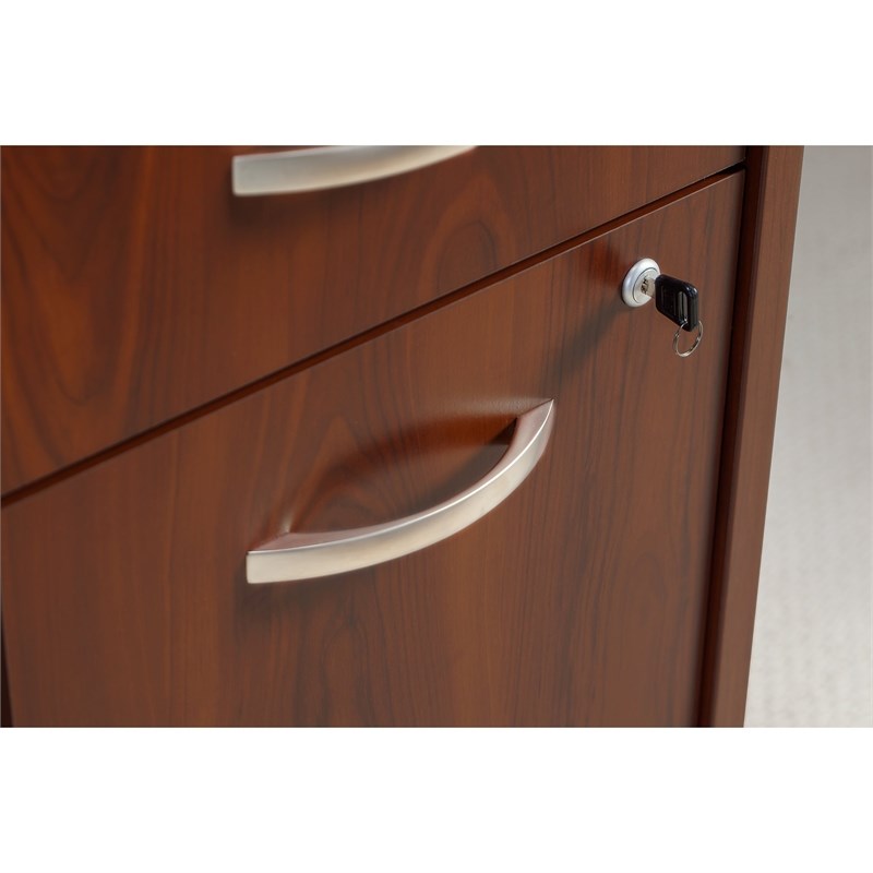 Pemberly Row Set of 2 60W Office Desk & Mobile File Cabinet in Hansen Cherry