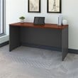 Pemberly Row Set of 2 60W Credenza Desk & Mobile File Cabinet in Hansen Cherry