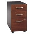 Pemberly Row Set of 2 60W Credenza Desk & Mobile File Cabinet in Hansen Cherry