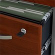 Pemberly Row Set of 2 60W Credenza Desk & Mobile File Cabinet in Hansen Cherry