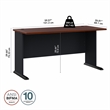 Pemberly Row Set of 2 60W Office Desk & 5-Shelf Bookcase in Hansen Cherry