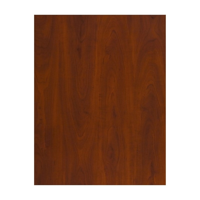 Pemberly Row Set of 2 60W Credenza Desk & 5-Shelf Bookcase in Hansen Cherry