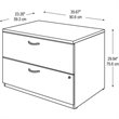 Pemberly Row Set of 2 60W Office Desk & Lateral File Cabinet in Hansen Cherry