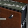 Pemberly Row Set of 2 Wood L-Shaped Desk & Lateral File Cabinet in Hansen Cherry