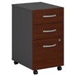 Pemberly Row Set of 2 48W Office Desk & Mobile File Cabinet in Hansen Cherry