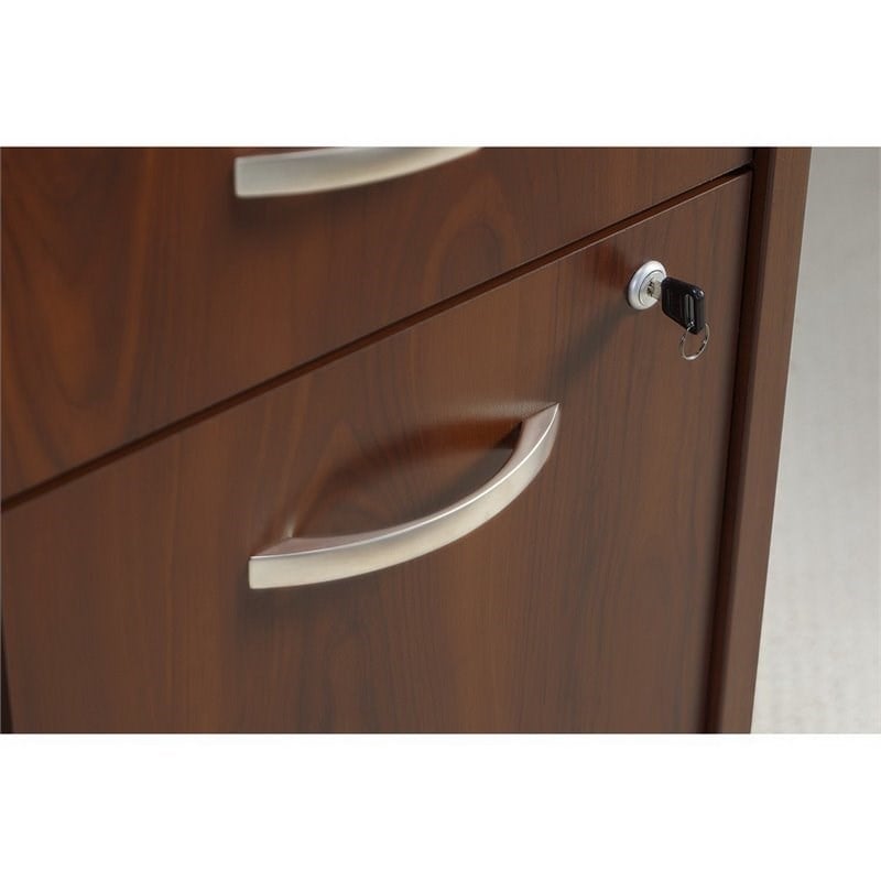 Pemberly Row Set of 2 48W Office Desk & Mobile File Cabinet in Hansen Cherry