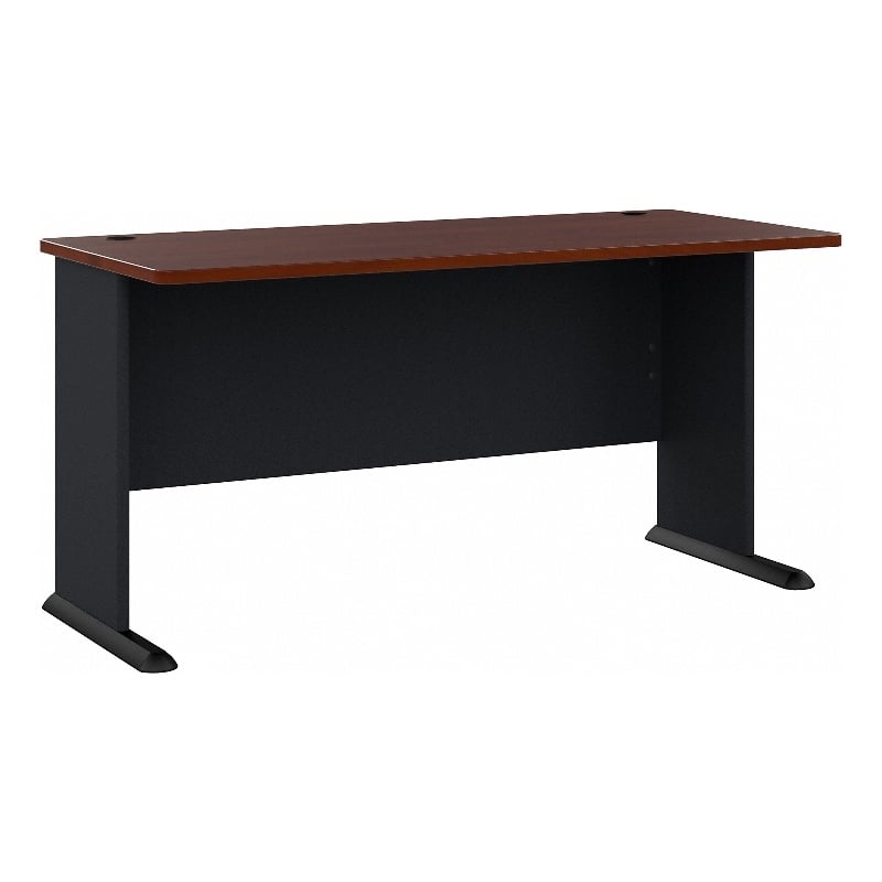 Pemberly Row Set of 2 60W Office Desk & Lateral File Cabinet in Hansen Cherry