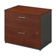 Pemberly Row Set of 2 60W Office Desk & Lateral File Cabinet in Hansen Cherry