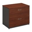 Pemberly Row Set of 2 60W Credenza Desk & Lateral File Cabinet in Hansen Cherry