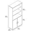 Pemberly Row Set of 2 48W Office Desk & 5-Shelf Bookcase in Hasnen Cherry