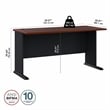 Pemberly Row Set of 2 60W Office Desk & 5-Shelf Bookcase in Hasnen Cherry