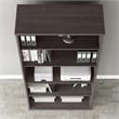Pemberly Row Set of 2 Tall 5-Shelf Bookcase & Computer Table Desk in Storm Gray