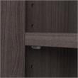 Pemberly Row Set of 2 Tall 5-Shelf Bookcase & Computer Table Desk in Storm Gray