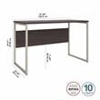 Pemberly Row Set of 2 Tall 5-Shelf Bookcase & Computer Table Desk in Storm Gray