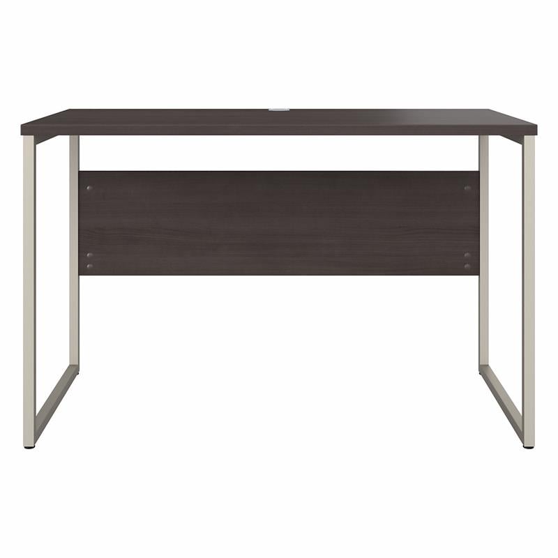 Pemberly Row Set of 2 Tall 5-Shelf Bookcase & Computer Table Desk in Storm Gray