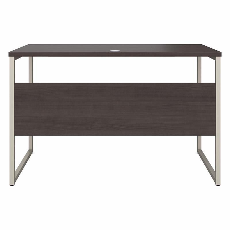 Pemberly Row Set of 2 Tall 5-Shelf Bookcase & Computer Table Desk in Storm Gray