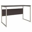 Pemberly Row Set of 2 Tall 5-Shelf Bookcase & Computer Table Desk in Storm Gray
