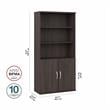 Pemberly Row Set of 2 Tall 5-Shelf Bookcase & Computer Table Desk in Storm Gray