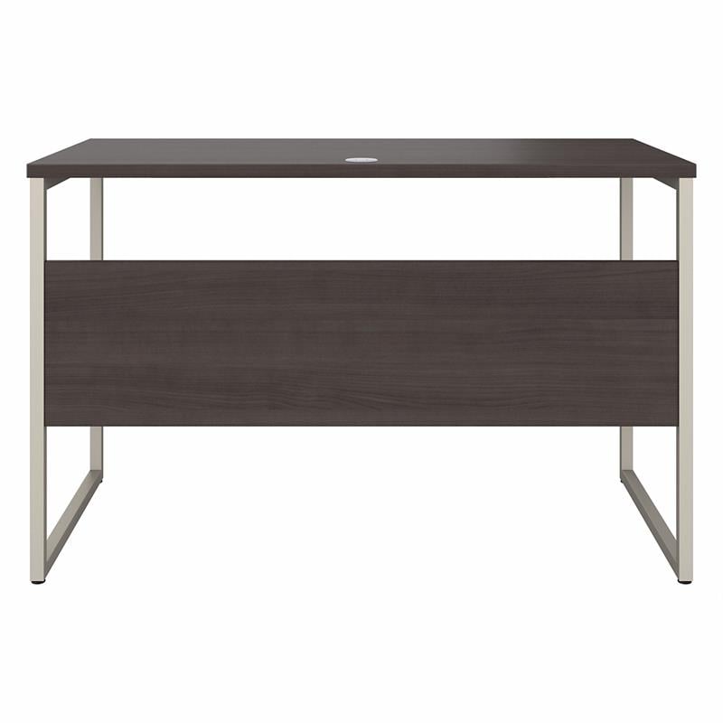 Pemberly Row Set of 2 Tall 5-Shelf Bookcase & Computer Table Desk in Storm Gray