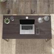 Pemberly Row Set of 2 Mobile File Cabinet & Computer Table Desk in Storm Gray