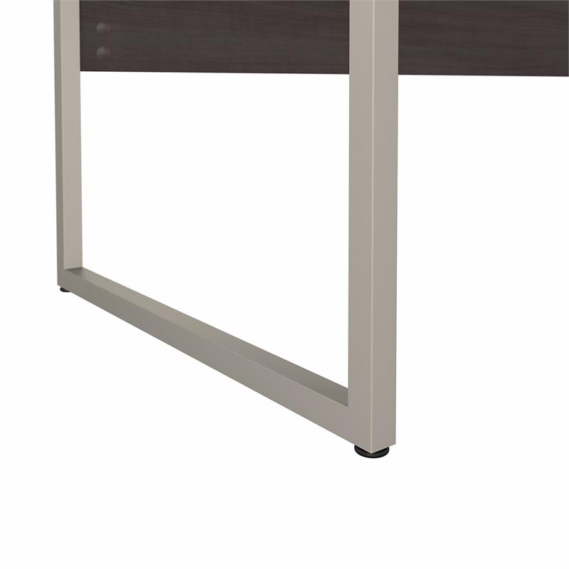 Pemberly Row Set of 2 Mobile File Cabinet & Computer Table Desk in Storm Gray
