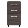 Pemberly Row Set of 2 Mobile File Cabinet & Computer Table Desk in Storm Gray