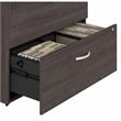 Pemberly Row Set of 2 Lateral File Cabinet & Computer Table Desk in Storm Gray