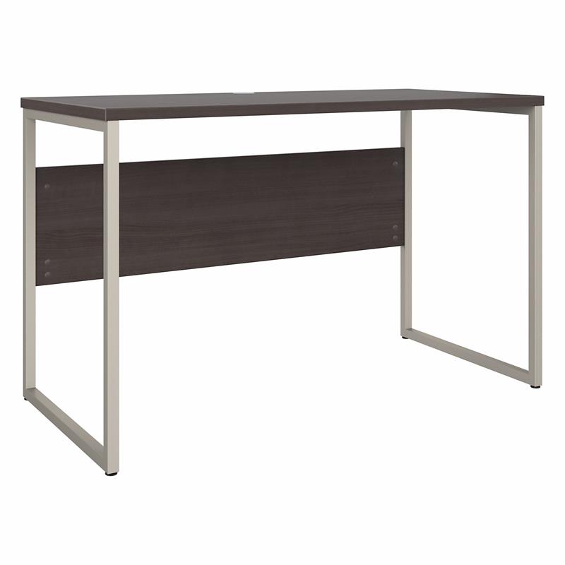 Pemberly Row Set of 2 Low Storage Cabinet & Computer Table Desk in Storm Gray