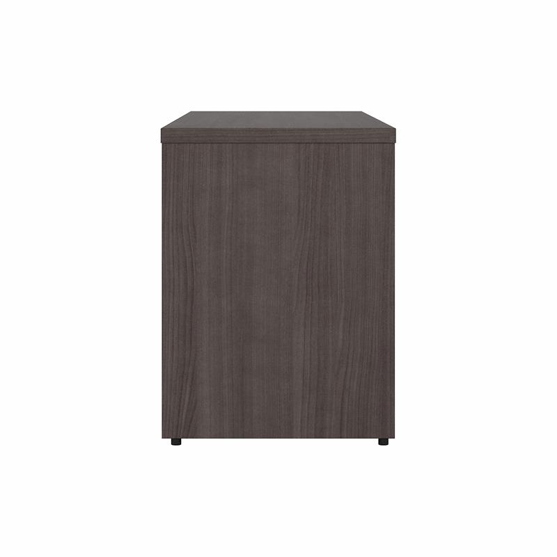 Pemberly Row Set of 2 Low Storage Cabinet & Computer Table Desk in Storm Gray