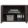 Pemberly Row Set of 2 Low Storage Cabinet & Computer Table Desk in Storm Gray