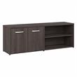 Pemberly Row Set of 2 Low Storage Cabinet & Computer Table Desk in Storm Gray