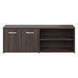 Pemberly Row Set of 2 Low Storage Cabinet & Computer Table Desk in Storm Gray