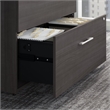 Pemberly Row Set of 2 Office Desk & Lateral File Cabinet in Storm Gray