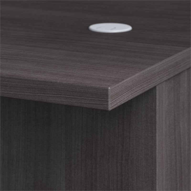 Pemberly Row Set of 2 L-Shaped Desk & Lateral File Cabinet in Storm Gray