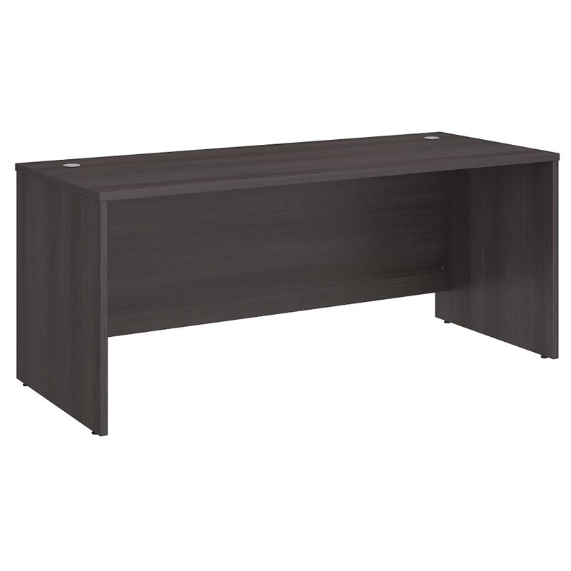 Pemberly Row Set of 2 Office Desk & 5-Shelf Bookcase in Storm Gray