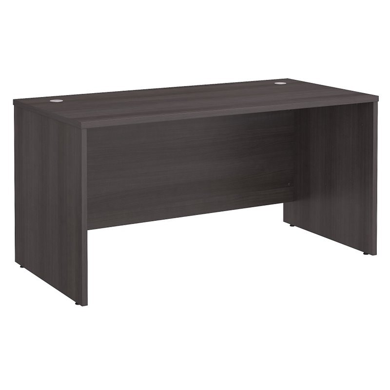 Pemberly Row Set of 2 Office Desk & 5-Shelf Bookcase in Storm Gray