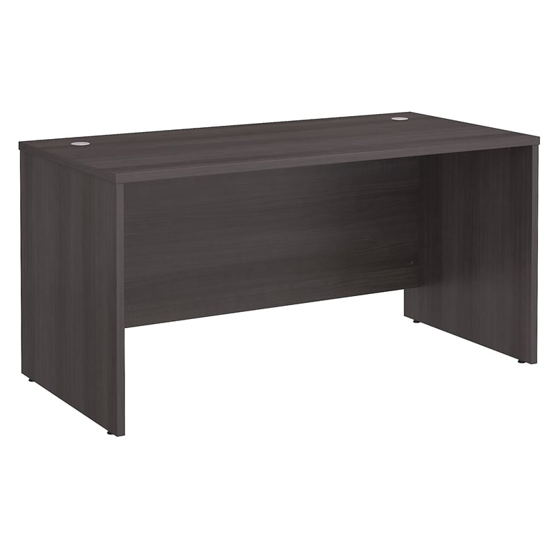 Pemberly Row Set of 2 Office Desk & 5-Shelf Bookcase in Storm Gray
