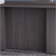 Pemberly Row Set of 2 L-Shaped Desk & 5-Shelf Bookcase in Storm Gray
