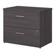Pemberly Row Set of 2 Office Desk & Lateral File Cabinet in Storm Gray