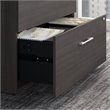 Pemberly Row Set of 2 Office Desk & Lateral File Cabinet in Storm Gray