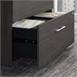 Pemberly Row Set of 2 L-Shaped Desk & Lateral File Cabinet in Storm Gray