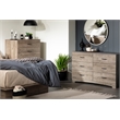 Pemberly Row Set of 2 Contemporary Double Dressers in Weathered Oak