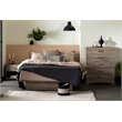 Pemberly Row Set of 2 Nightstand & 5-Drawer Chest in Weathered Oak