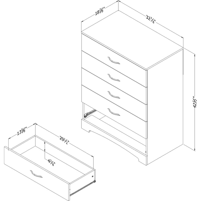 Pemberly Row Set of 3 Double Dresser & Chest & Nightstand in Weathered Oak