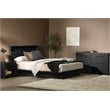 Pemberly Row Set of 3 Two Double Dressers & 5-Drawer Chest in Black Oak