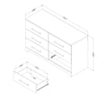 Pemberly Row 4-Set Headboard Platform Bed & 2 Double Dressers & Chest