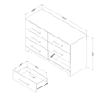 Pemberly Row 4-Set Headboard Platform Bed & 2 Double Dressers & Nightstand