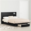 Pemberly Row 4-Set Headboard Platform Bed & 2 Double Dressers & Nightstand